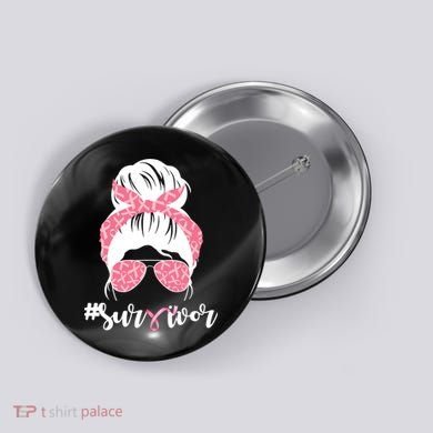 Survivor Breast Cancer Girl Button