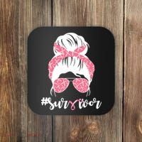 Survivor Breast Cancer Girl Coaster thumb 0