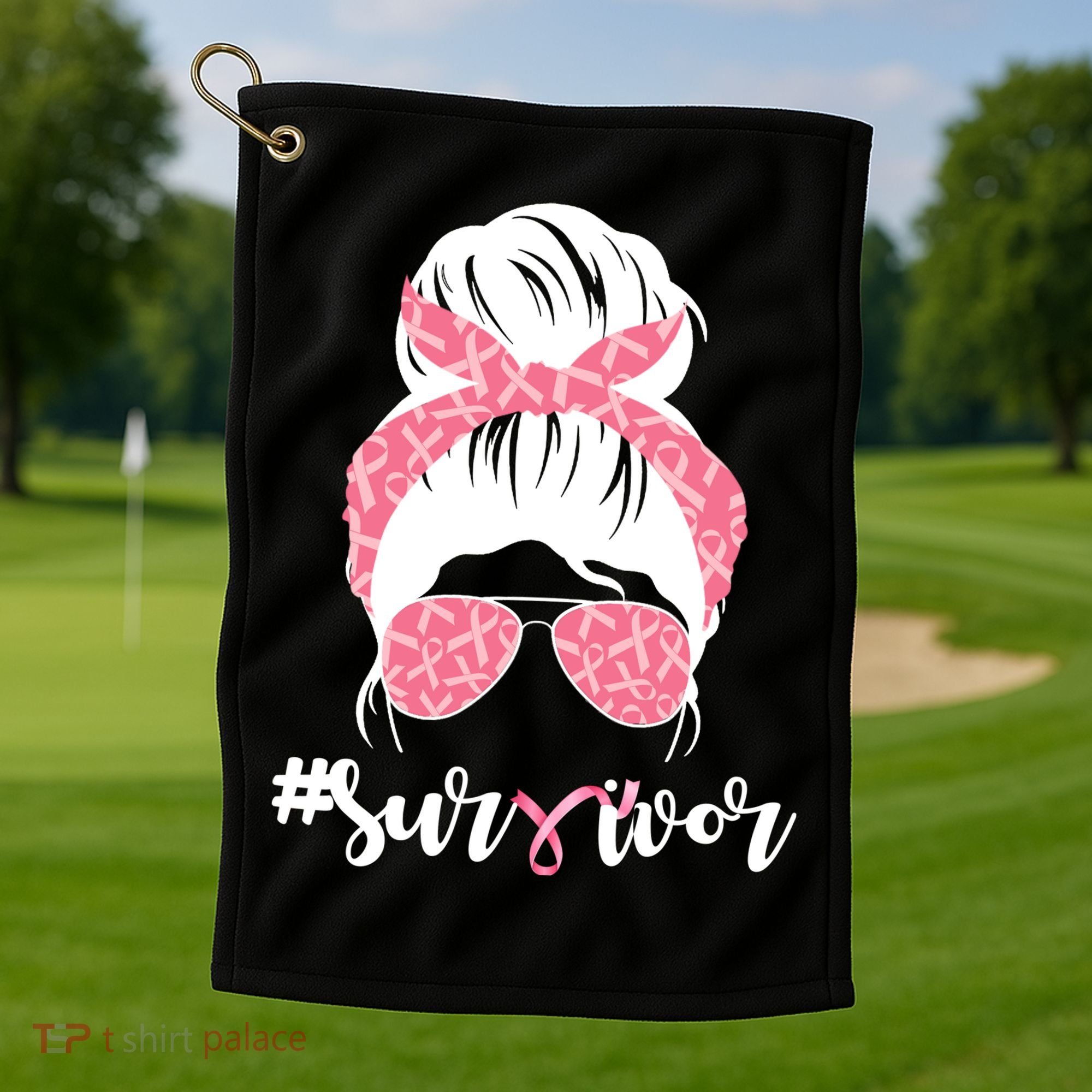 Survivor Breast Cancer Girl Golf Towel