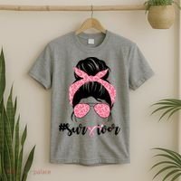 Survivor Breast Cancer Girl T-Shirt thumb 2