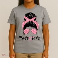 Survivor Breast Cancer Girl T-Shirt thumb 4