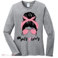 Survivor Breast Cancer Girl Women's Long Sleeve Shirt thumb 0