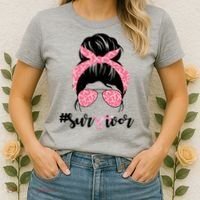 Survivor Breast Cancer Girl Women's T-Shirt thumb 2