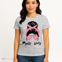 Survivor Breast Cancer Girl Women's T-Shirt thumb 4