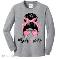 Survivor Breast Cancer Girl Kids Long Sleeve Shirt thumb 0