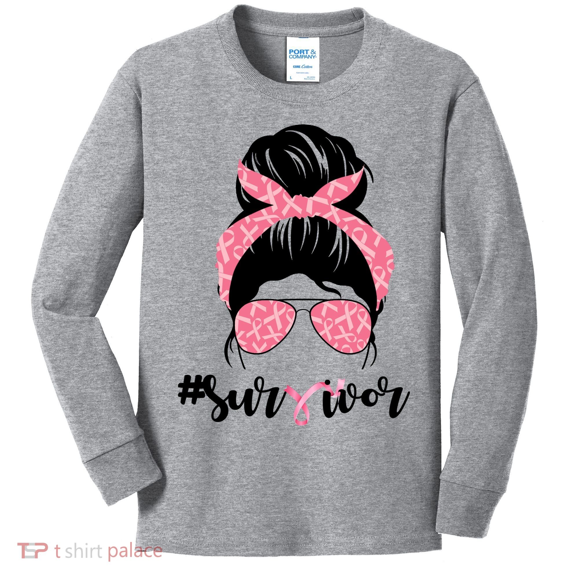 Survivor Breast Cancer Girl Kids Long Sleeve Shirt