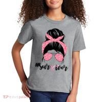 Survivor Breast Cancer Girl Kids T-Shirt thumb 2
