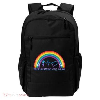 Semicolon Broken Crayons Still Color Suicide Prevention Awareness Backpack