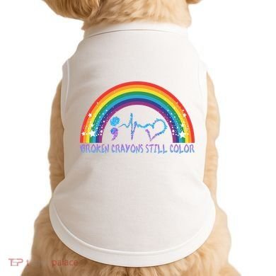 Semicolon Broken Crayons Still Color Suicide Prevention Awareness Doggie Tank
