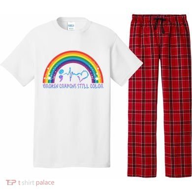 Semicolon Broken Crayons Still Color Suicide Prevention Awareness Pajama Set