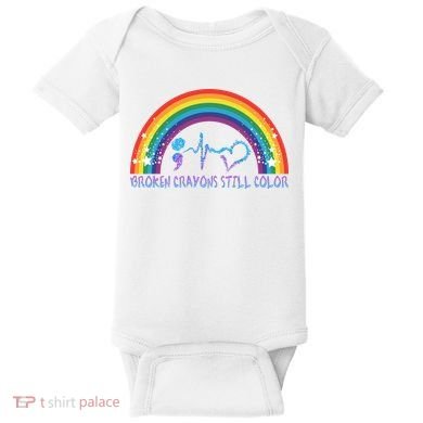 Semicolon Broken Crayons Still Color Suicide Prevention Awareness Baby Bodysuit