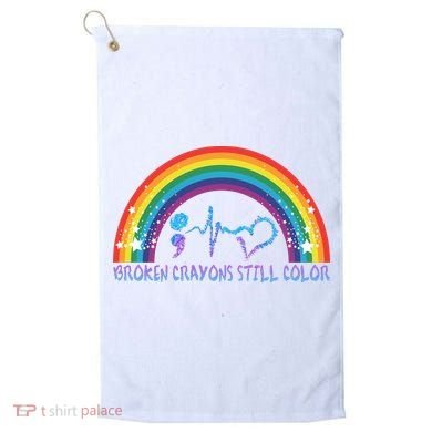 Semicolon Broken Crayons Still Color Suicide Prevention Awareness Golf Towel