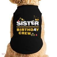 Sister Birthday Crew Construction Family Birthday Party Doggie Tank thumb 0