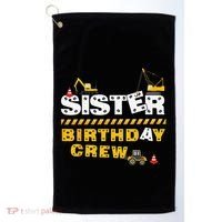 Sister Birthday Crew Construction Family Birthday Party Golf Towel thumb 0