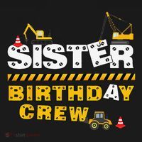 Sister Birthday Crew Construction Family Birthday Party Visor thumb 3