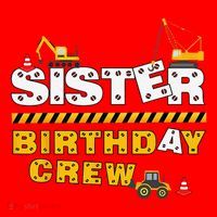 Sister Birthday Crew Construction Family Birthday Party Santa Hat thumb 1