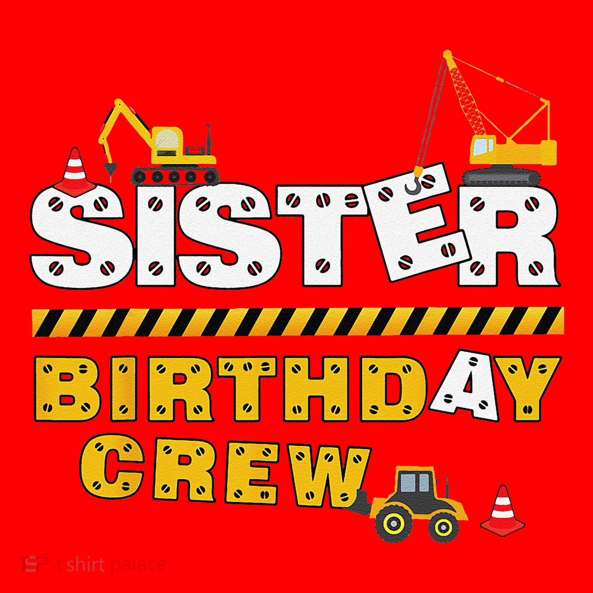 Sister Birthday Crew Construction Family Birthday Party Santa Hat