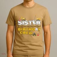 Sister Birthday Crew Construction Family Birthday Party T-Shirt thumb 3