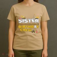 Sister Birthday Crew Construction Family Birthday Party T-Shirt thumb 4