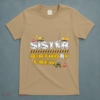 Sister Birthday Crew Construction Family Birthday Party T-Shirt thumb 5