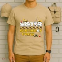 Sister Birthday Crew Construction Family Birthday Party T-Shirt thumb 6