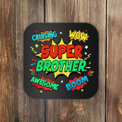 Superhero Brother Costume For Comic Book Birthday Coaster
