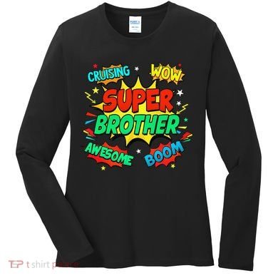 Superhero Brother Costume For Comic Book Birthday Women's Long Sleeve Shirt