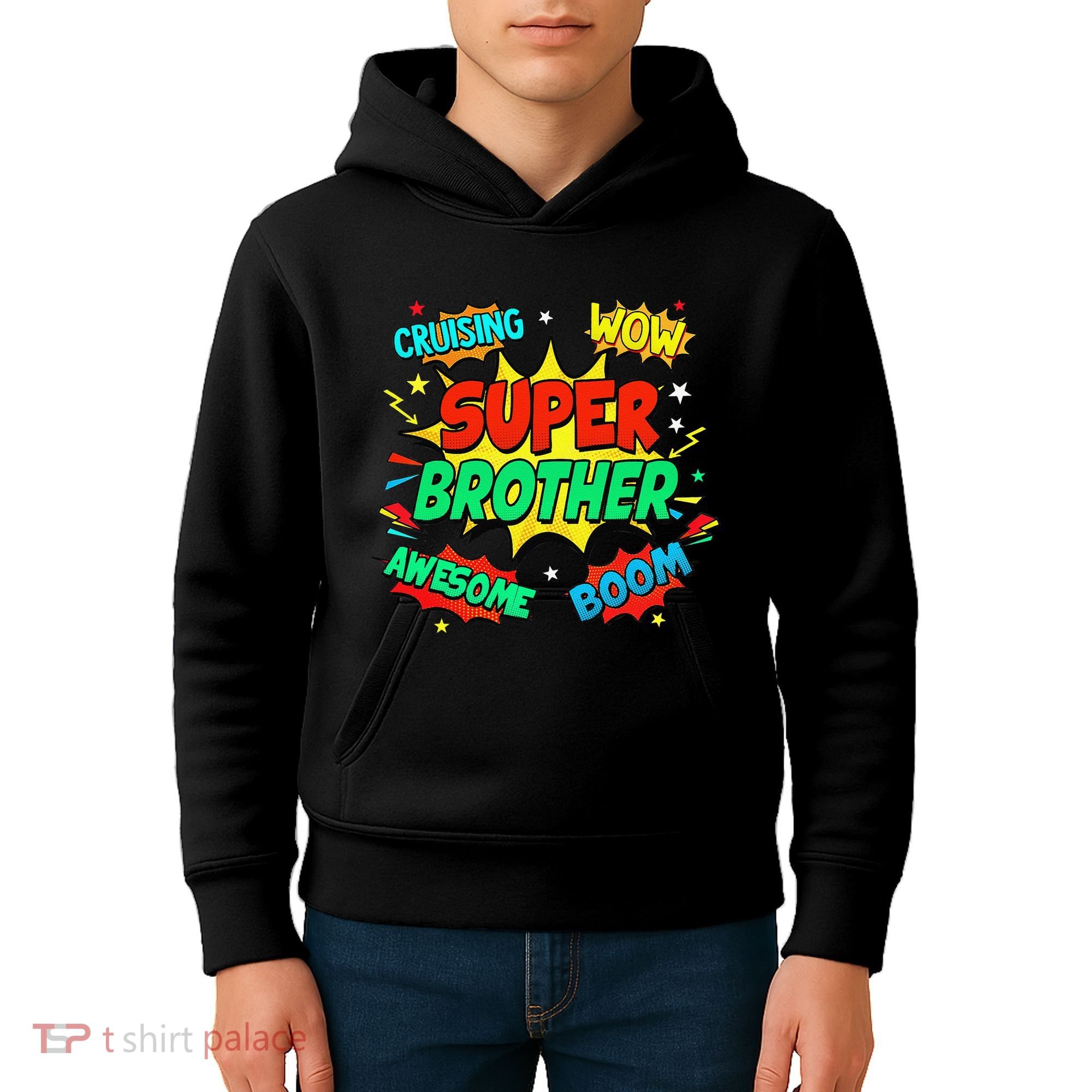 Superhero Brother Costume For Comic Book Birthday Kids Hoodie