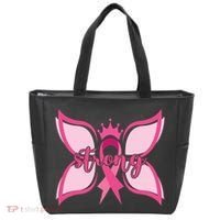 Strong Breast Cancer Awareness Butterfly Tote Bag thumb 0