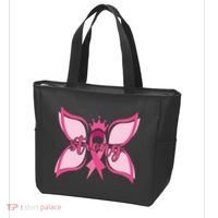 Strong Breast Cancer Awareness Butterfly Tote Bag thumb 3