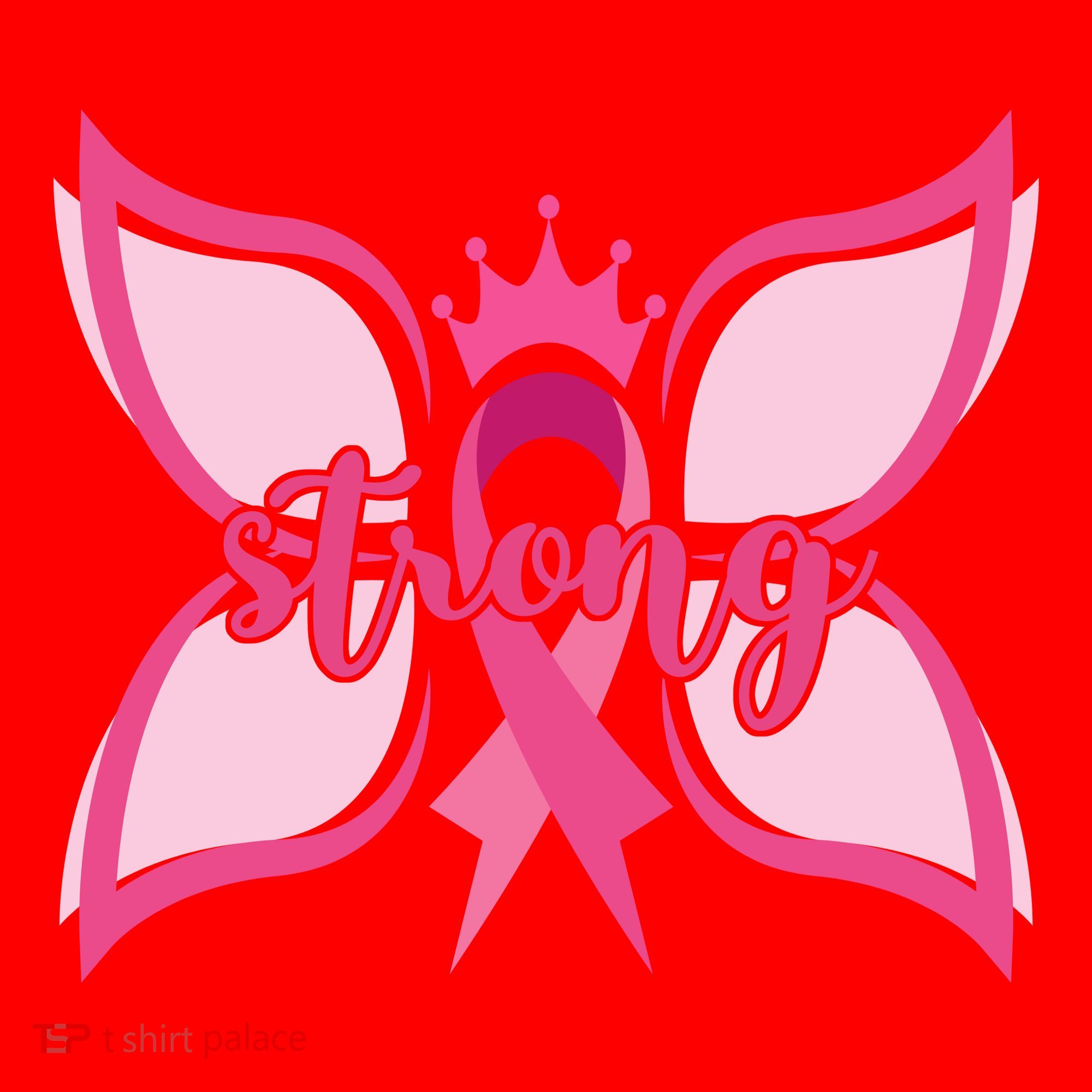 Strong Breast Cancer Awareness Butterfly Santa Hat