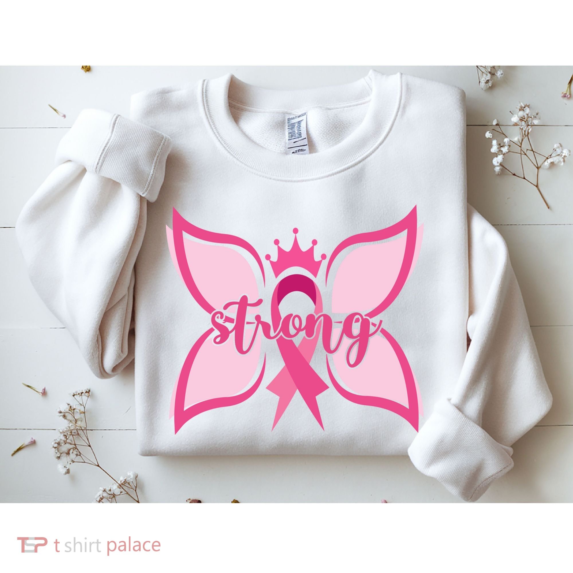 Strong Breast Cancer Awareness Butterfly Sweatshirt