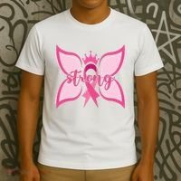 Strong Breast Cancer Awareness Butterfly T-Shirt thumb 3