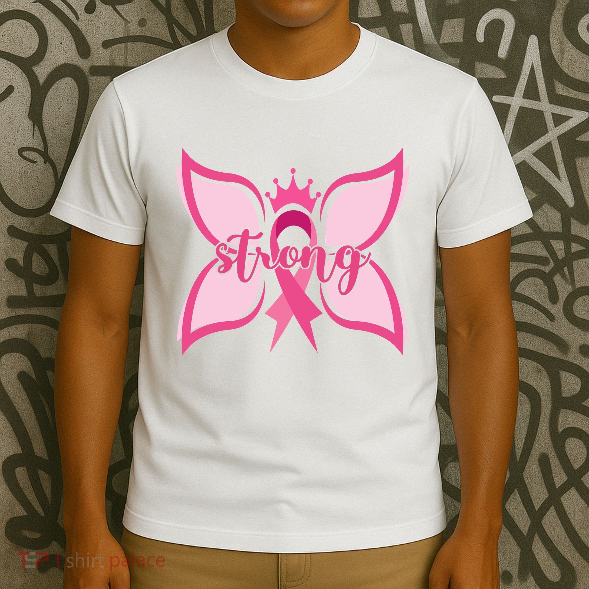 Strong Breast Cancer Awareness Butterfly T-Shirt