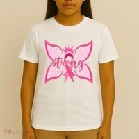 Strong Breast Cancer Awareness Butterfly T-Shirt thumb 4