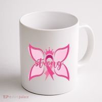 Strong Breast Cancer Awareness Butterfly Coffee Mug thumb 1