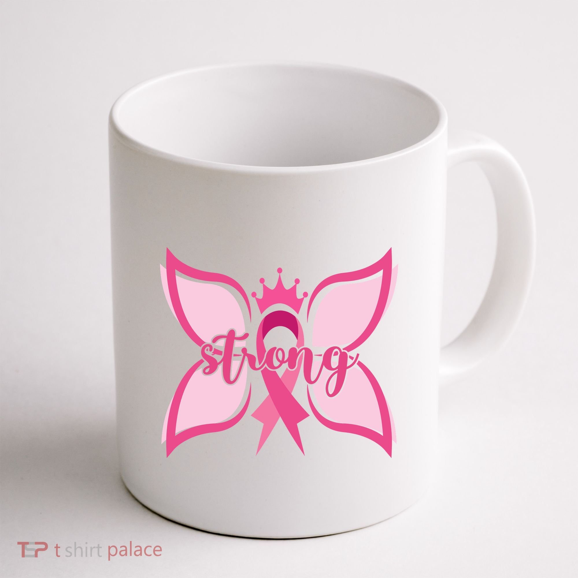 Strong Breast Cancer Awareness Butterfly Coffee Mug