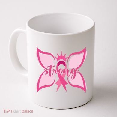 Strong Breast Cancer Awareness Butterfly Coffee Mug