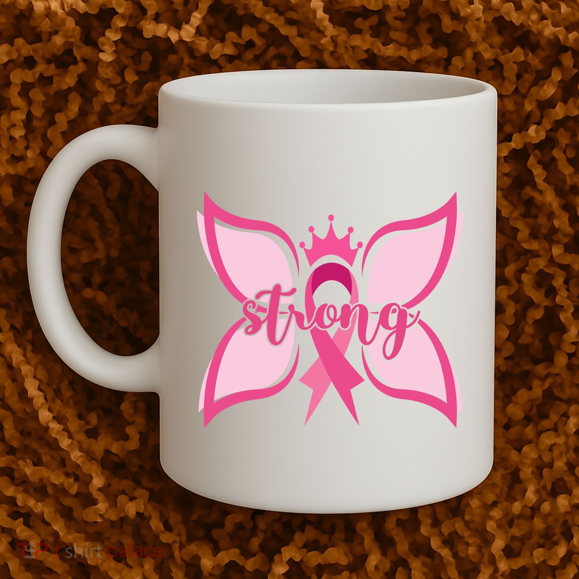 Strong Breast Cancer Awareness Butterfly Coffee Mug