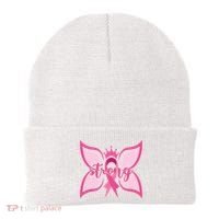 Strong Breast Cancer Awareness Butterfly Beanie thumb 0