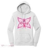 Strong Breast Cancer Awareness Butterfly Women's Hoodie thumb 0