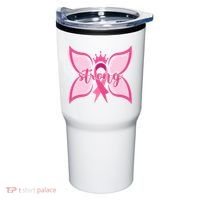 Strong Breast Cancer Awareness Butterfly Tumbler thumb 0