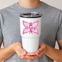 Strong Breast Cancer Awareness Butterfly Tumbler thumb 2