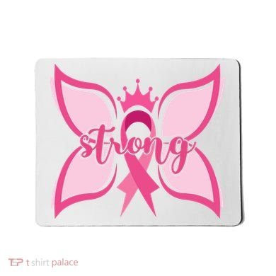 Strong Breast Cancer Awareness Butterfly Mousepad