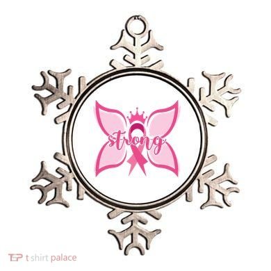 Strong Breast Cancer Awareness Butterfly Ornament