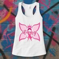 Strong Breast Cancer Awareness Butterfly Women's Tank Top thumb 3