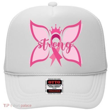 Strong Breast Cancer Awareness Butterfly Hat