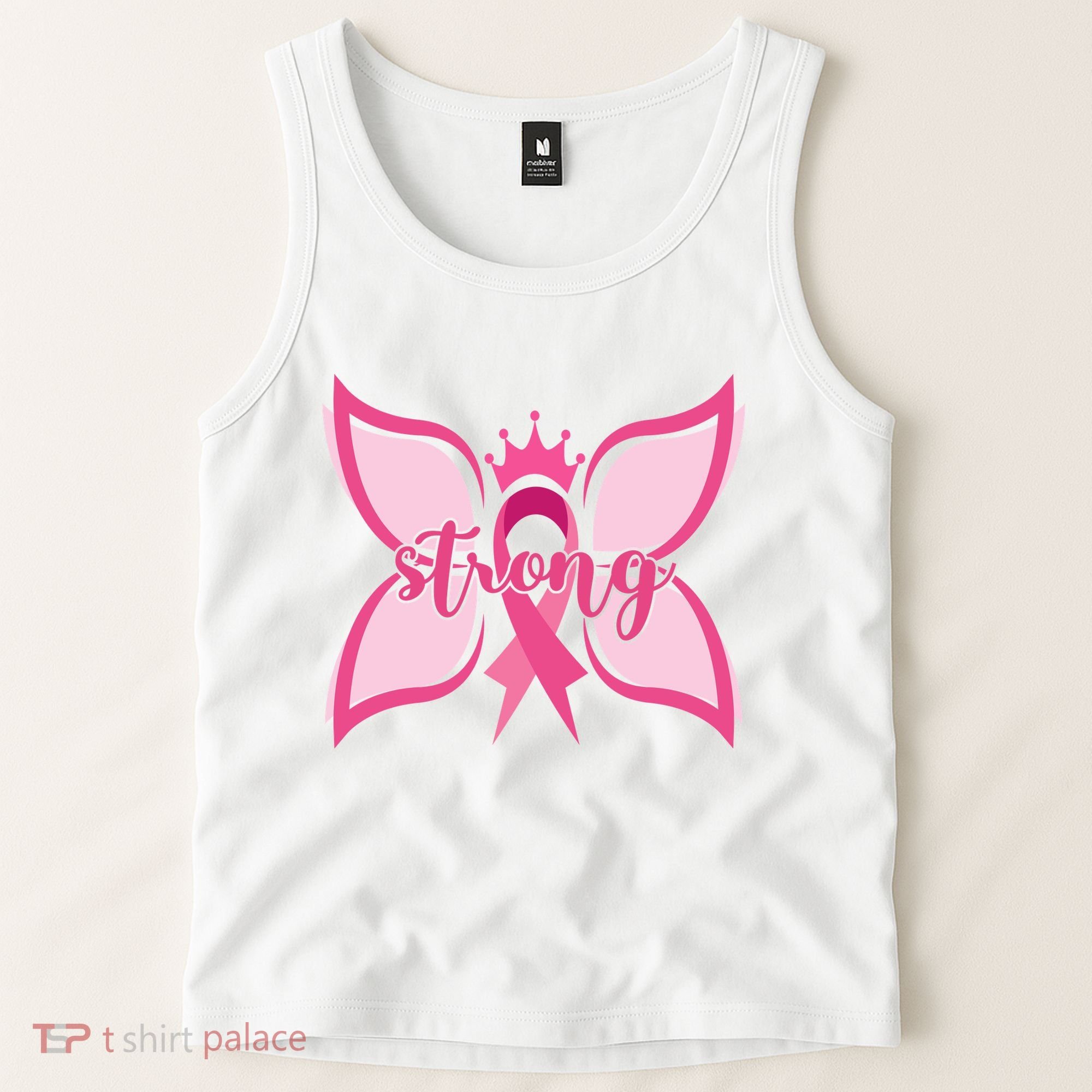 Strong Breast Cancer Awareness Butterfly Tank Top
