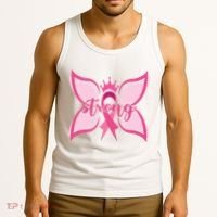Strong Breast Cancer Awareness Butterfly Tank Top thumb 3