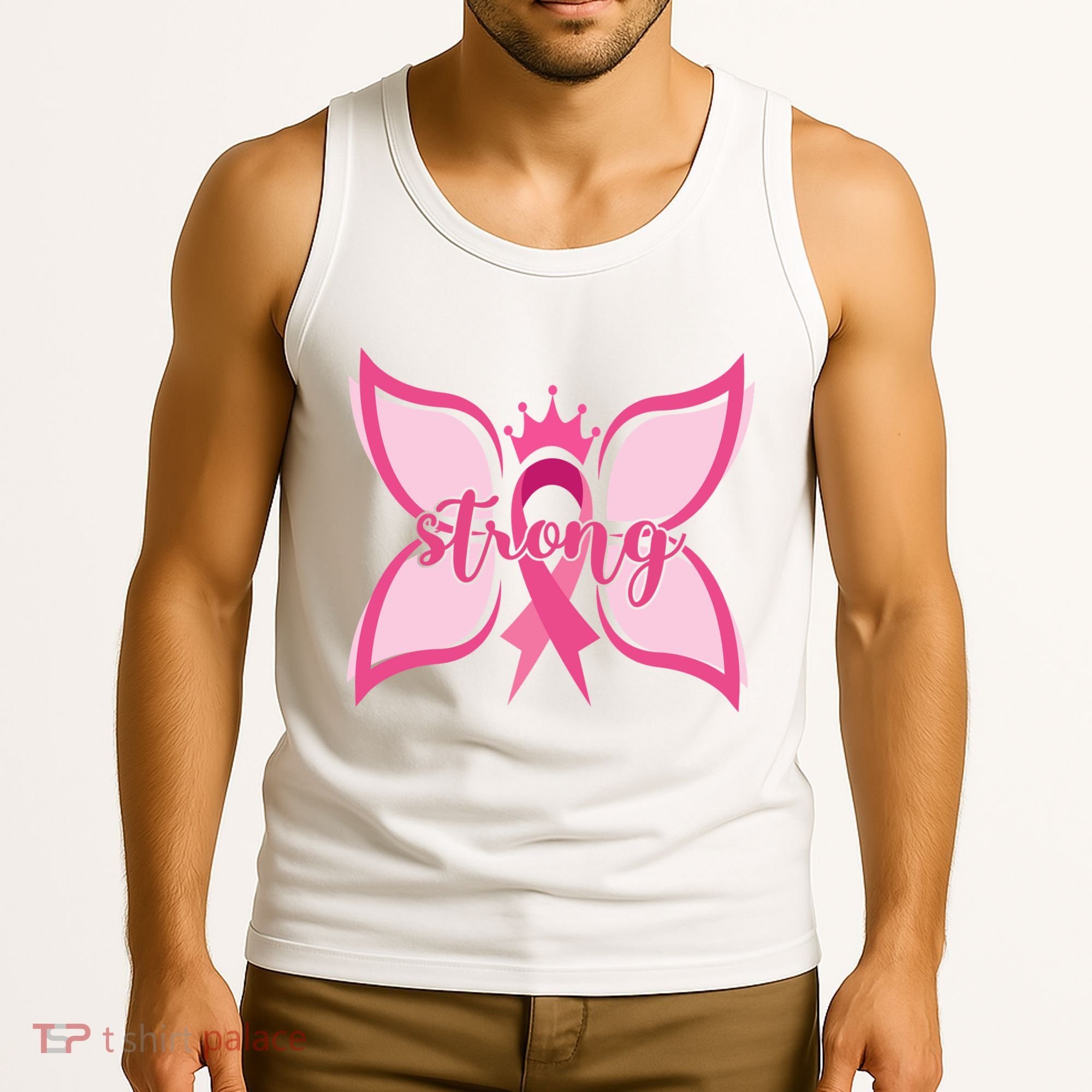 Strong Breast Cancer Awareness Butterfly Tank Top